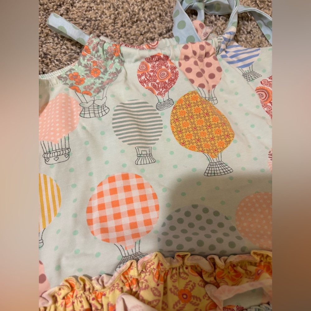 Colorful Air Balloon Print Dress with Ruffles - Picture 3 of 4